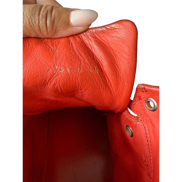 Balenciaga Red Perforated High-Top‎ Sneakers Size 44 Mens Leather - Picture 6 of 12